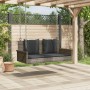 Banco columpio con cojines ratán sintético gris 119x56x48 cm by vidaXL, garden benches - Ref: Foro24-365631, Price: 125,09 €,...