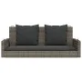 Banco columpio con cojines ratán sintético gris 119x56x48 cm de vidaXL, Bancos de jardín - Ref: Foro24-365631, Precio: 117,60...