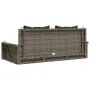 Banco columpio con cojines ratán sintético gris 119x56x48 cm de vidaXL, Bancos de jardín - Ref: Foro24-365631, Precio: 117,60...