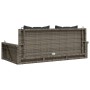 Banco columpio con cojines ratán sintético gris 119x56x48 cm by vidaXL, garden benches - Ref: Foro24-365631, Price: 125,09 €,...