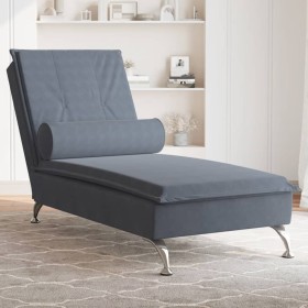 Sofá diván de masaje con cojín de terciopelo gris oscuro