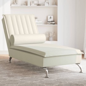 Sofá diván de masaje con cojín de terciopelo crema by vidaXL, Daybeds - Ref: Foro24-379466, Price: 161,83 €, Discount: %