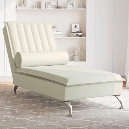 Sofá diván de masaje con cojín de terciopelo crema by vidaXL, Daybeds - Ref: Foro24-379466, Price: 158,79 €, Discount: %