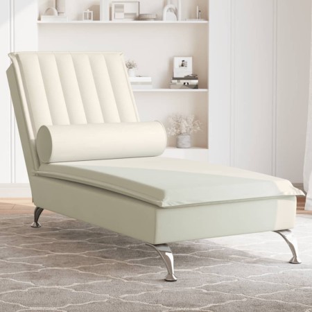 Sofá diván de masaje con cojín de terciopelo crema by vidaXL, Daybeds - Ref: Foro24-379466, Price: 161,83 €, Discount: %