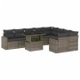 Set de sofás de jardín 10 pzas con cojines ratán sintético gris by vidaXL, Garden sets - Ref: Foro24-3267500, Price: 629,99 €...