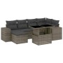 Gartensofagarnitur 7-teilig mit grauen Polstern aus synthetischem Rattan von vidaXL, Gartensets - Ref: Foro24-3269310, Preis:...
