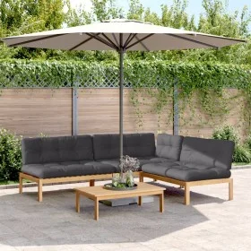 Set de sofás de palets de jardín y cojines 4 pzas madera acacia by vidaXL, Outdoor sofas - Ref: Foro24-3209331, Price: 670,32...