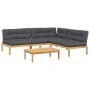 Garten-Palettensofa-Set mit 4-teiligen Kissen aus Akazienholz. von vidaXL, Outdoor-Sofas - Ref: Foro24-3209331, Preis: 670,32...
