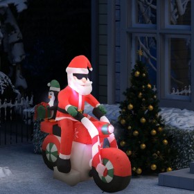 Papá Noel inflable navideño en moto LED IP44 160 cm