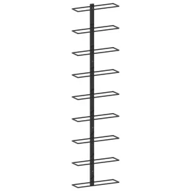 Wall-mounted wine rack for 9 bottles, black iron by vidaXL, Wine racks - Ref: Foro24-289561, Price: 44,55 €, Discount: %