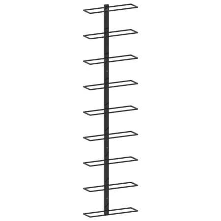 Wall-mounted wine rack for 9 bottles, black iron by vidaXL, Wine racks - Ref: Foro24-289561, Price: 44,55 €, Discount: %