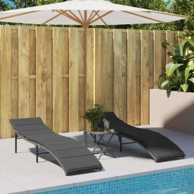 Tumbonas con cojines 2 unidades ratán sintético gris by vidaXL, Loungers - Ref: Foro24-3277303, Price: 237,26 €, Discount: %