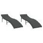 Tumbonas con cojines 2 unidades ratán sintético gris de vidaXL, Tumbonas - Ref: Foro24-3277303, Precio: 218,97 €, Descuento: %