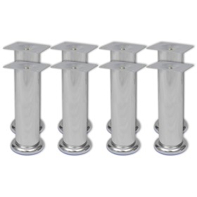 8x verchromte runde Sofabeine 180 mm von vidaXL, Stuhl- und Sofastützen - Ref: Foro24-279099, Preis: 22,53 €, Rabatt: %