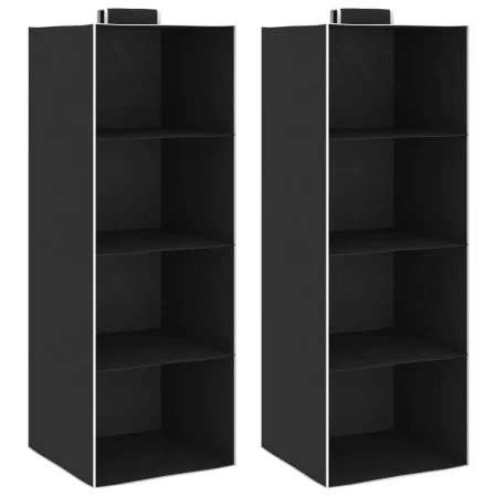 2 Pcs Hanging Closet Organizers with 4 Shelves Fabric by vidaXL, Dresser Organizers and Bar Hangers - Ref: Foro24-288323, Pri...