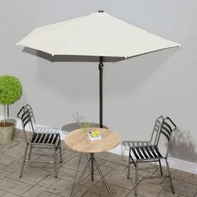 Semicircular balcony parasol with aluminum sand stick 270x144cm by vidaXL, Umbrellas - Ref: Foro24-44587, Price: 48,23 €, Dis...