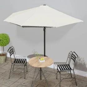 Semicircular balcony parasol with aluminum sand stick 300x155cm by vidaXL, Umbrellas - Ref: Foro24-44591, Price: 51,29 €, Dis...