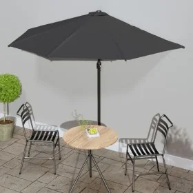 Halbrunder Balkonschirm aus grauem Aluminium, 300 x 155 cm von vidaXL, Sonnenschirme - Ref: Foro24-44593, Preis: 49,19 €, Rab...