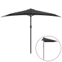 Gray aluminum semicircular balcony umbrella 300x155 cm by vidaXL, Umbrellas - Ref: Foro24-44593, Price: 54,76 €, Discount: %