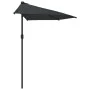 Gray aluminum semicircular balcony umbrella 300x155 cm by vidaXL, Umbrellas - Ref: Foro24-44593, Price: 54,76 €, Discount: %