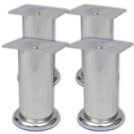 4 Round Sofa Legs 120 mm (Chrome Color) by vidaXL, Chair and sofa supports - Ref: Foro24-242158, Price: 14,59 €, Discount: %