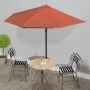 Halbrunder Balkonschirm aus Terrakotta-Aluminium, 300 x 155 x 223 cm von vidaXL, Sonnenschirme - Ref: Foro24-312503, Preis: 7...
