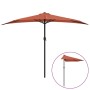 Sombrilla balcón semicircular aluminio terracota 300x155x223 cm de vidaXL, Sombrillas - Ref: Foro24-312503, Precio: 70,93 €