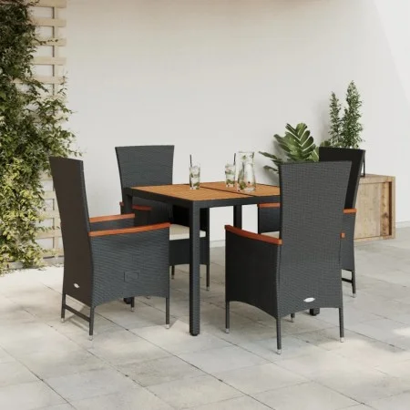 5-piece garden furniture set with black synthetic rattan cushions by vidaXL, Garden sets - Ref: Foro24-3277505, Price: 515,45...
