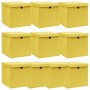Aufbewahrungsboxen mit Deckel 10 Stück gelber Stoff 32x32x32 cm von vidaXL, Aufbewahrungskörbe - Ref: Foro24-288368, Preis: 5...