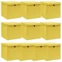 Storage boxes with lids 10 pcs yellow fabric 32x32x32 cm by vidaXL, Storage baskets - Ref: Foro24-288368, Price: 64,06 €, Dis...