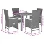 5-piece garden furniture set with black synthetic rattan cushions by vidaXL, Garden sets - Ref: Foro24-3277507, Price: 612,47...
