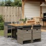 5-teiliges Garten-Essset mit grauen synthetischen Rattankissen von vidaXL, Gartensets - Ref: Foro24-3277669, Preis: 452,35 €,...
