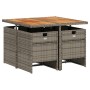 5-teiliges Garten-Essset mit grauen synthetischen Rattankissen von vidaXL, Gartensets - Ref: Foro24-3277669, Preis: 452,35 €,...