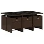 7-teiliges Garten-Essset mit braunen Kissen aus synthetischem Rattan von vidaXL, Gartensets - Ref: Foro24-3277676, Preis: 499...