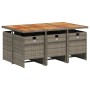 Garten-Essgruppe 7-teilig und graue synthetische Rattankissen von vidaXL, Gartensets - Ref: Foro24-3277681, Preis: 676,79 €, ...