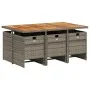 Set comedor jardín 7 pzas y cojines ratán sintético gris de vidaXL, Conjuntos de jardín - Ref: Foro24-3277681, Precio: 593,93...
