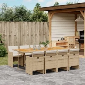 9-piece garden dining set with beige synthetic rattan cushions by vidaXL, Garden sets - Ref: Foro24-3277695, Price: 906,82 €,...