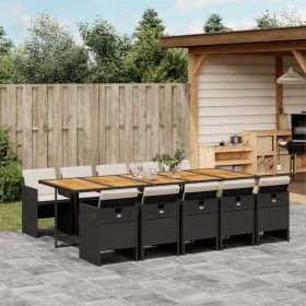 11-piece garden dining set with black synthetic rattan cushions by vidaXL, Garden sets - Ref: Foro24-3277706, Price: 956,70 €...