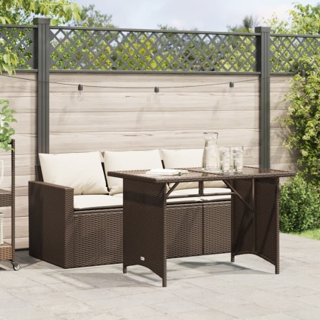 Garten-Essgruppe und Kissen, 2-teilig, braunes synthetisches Rattan von vidaXL, Gartensets - Ref: Foro24-366330, Preis: 257,8...