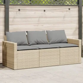 3-seater garden sofa with beige synthetic rattan cushions by vidaXL, Outdoor sofas - Ref: Foro24-366345, Price: 213,49 €, Dis...