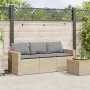 3-seater garden sofa with beige synthetic rattan cushions by vidaXL, Outdoor sofas - Ref: Foro24-366345, Price: 213,49 €, Dis...