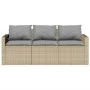 3-seater garden sofa with beige synthetic rattan cushions by vidaXL, Outdoor sofas - Ref: Foro24-366345, Price: 213,49 €, Dis...