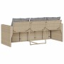 3-seater garden sofa with beige synthetic rattan cushions by vidaXL, Outdoor sofas - Ref: Foro24-366345, Price: 215,38 €, Dis...