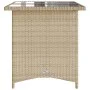 Gartentisch Glasoberfläche PE Rattan Beige 110x68x70 cm von vidaXL, Gartentische - Ref: Foro24-366353, Preis: 97,65 €, Rabatt: %