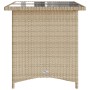 Gartentisch Glasoberfläche PE Rattan Beige 110x68x70 cm von vidaXL, Gartentische - Ref: Foro24-366353, Preis: 100,26 €, Rabat...