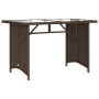 Garden table top glass PE rattan brown 110x68x70 cm by vidaXL, Garden tables - Ref: Foro24-366351, Price: 99,61 €, Discount: %