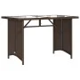 Garden table top glass PE rattan brown 110x68x70 cm by vidaXL, Garden tables - Ref: Foro24-366351, Price: 97,91 €, Discount: %