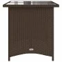 Garden table top glass PE rattan brown 110x68x70 cm by vidaXL, Garden tables - Ref: Foro24-366351, Price: 97,91 €, Discount: %