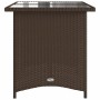 Mesa de jardín superficie vidrio ratán PE marrón 110x68x70 cm de vidaXL, Mesas de jardín - Ref: Foro24-366351, Precio: 99,61 ...