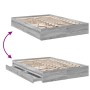Cama con cajones madera ingeniería gris Sonoma 160x200 cm de vidaXL, Camas y somieres - Ref: Foro24-3280648, Precio: 177,58 €...